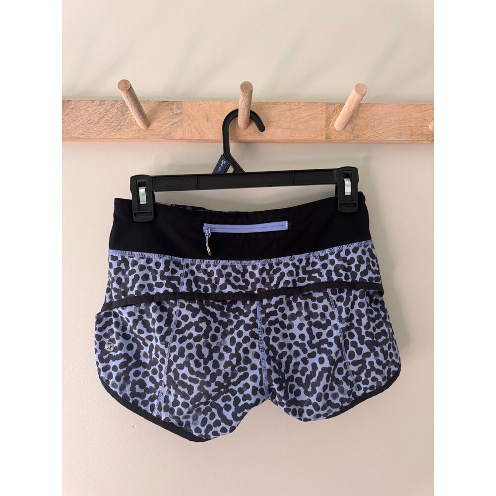 Lululemon Speed Up Short Size 2 Ace Spot Lullaby Black 2.5" - Picture 2 of 9